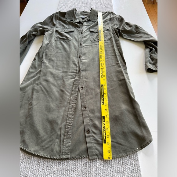 Universal Thread Olive Green Lyocell Long Sleeve Belted Shirt Dress Size Small - Picture 4 of 15